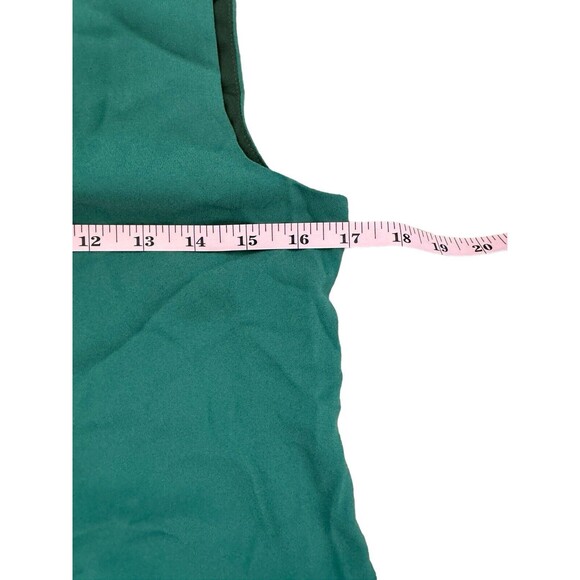 MM Lafleur Green Sleeveless Tanktop Blouse Business Pleated Lined Top Size M - Picture 4 of 5